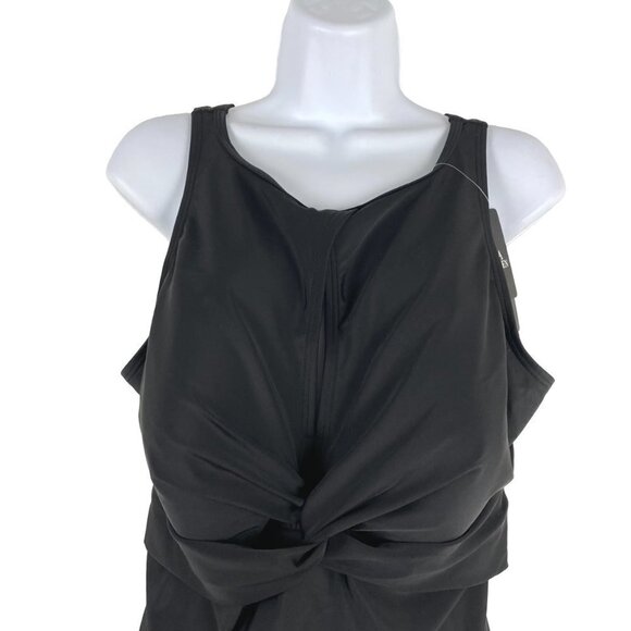 Ulla Popken One Piece‎ Swimsuit Size 18 Black Solid Keyhole NWT SW-1826 - Picture 3 of 12